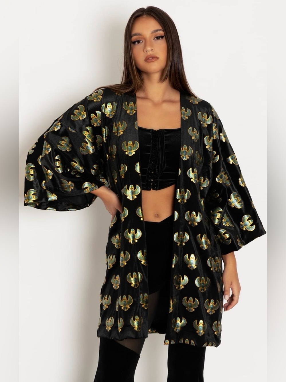 Blackmilk Clothing Jeweled Scarab Velvet Robe